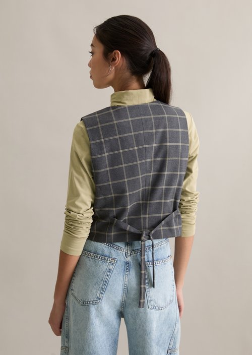 Checked vest regular — Dark Grey