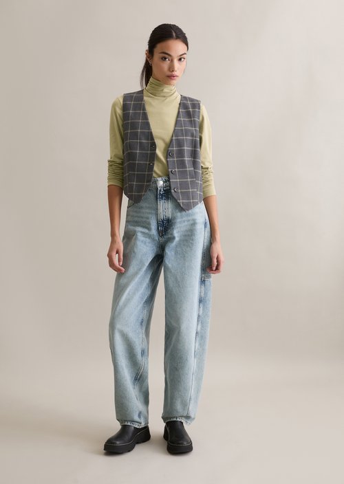 Checked vest regular — Dark Grey