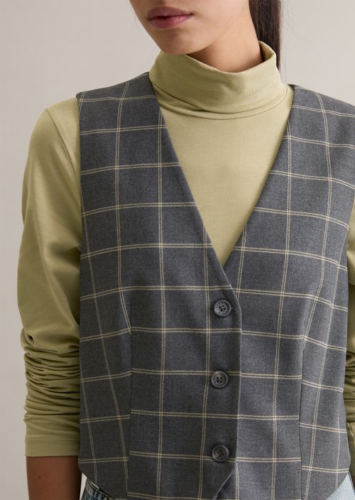 Checked vest regular — Dark Grey
