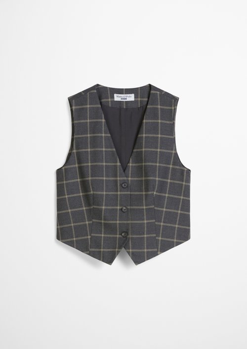 Checked vest regular — Dark Grey