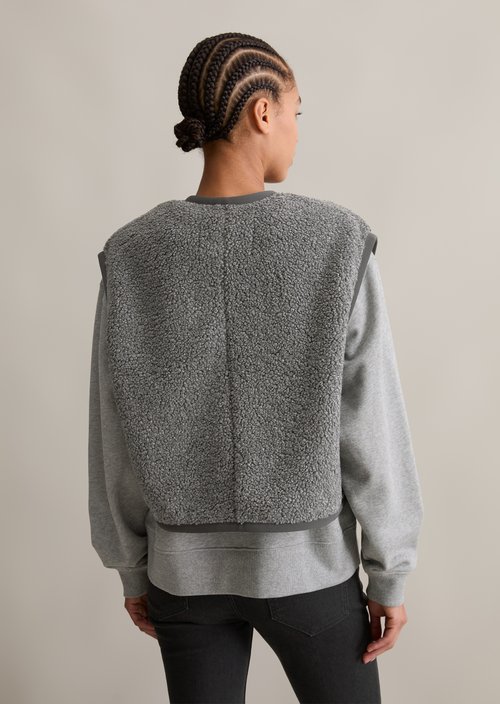 Relaxed teddy vest — Anthra Melange