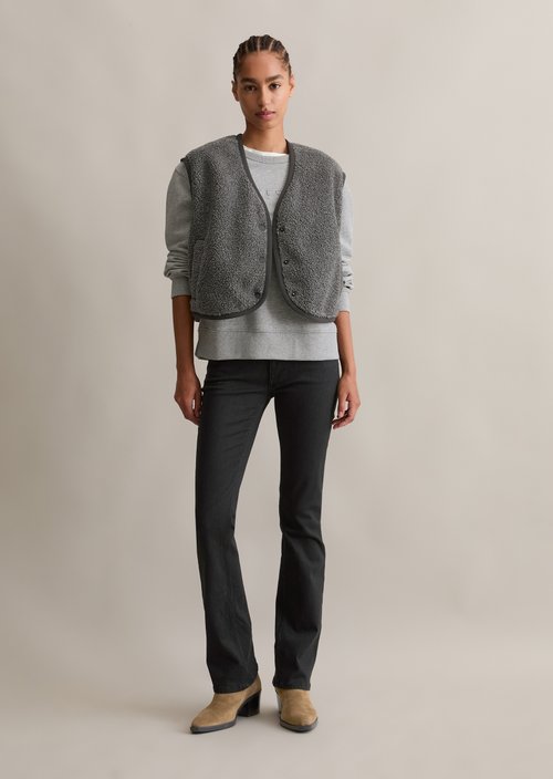 Relaxed teddy vest — Anthra Melange