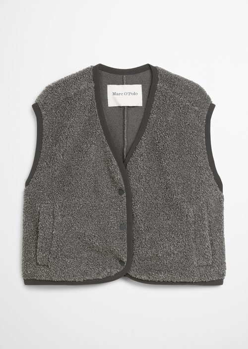 Relaxed teddy vest — Anthra Melange