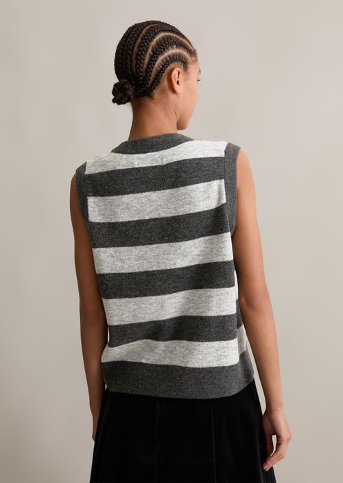 Regular striped sweater — Medium Grey