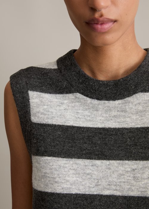 Regular striped sweater — Medium Grey