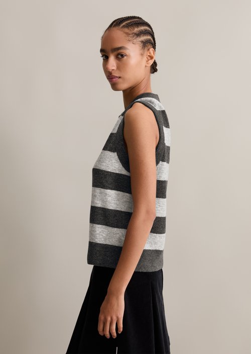 Regular striped sweater — Medium Grey