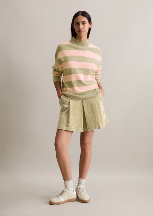 Striped knitted sweater regular — Medium Pink