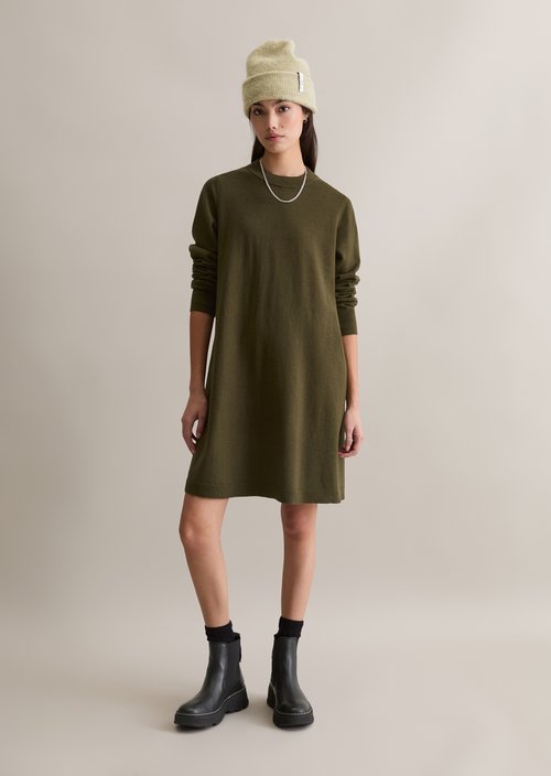 Relaxed knit dress — Dark Green Melange