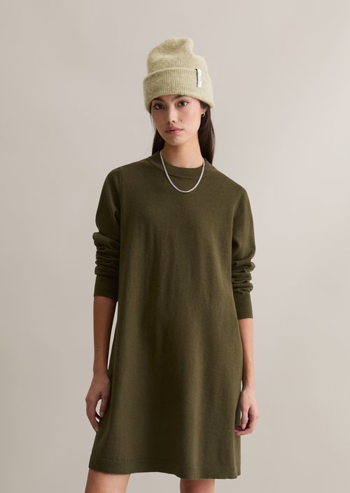 Relaxed knit dress — Dark Green Melange