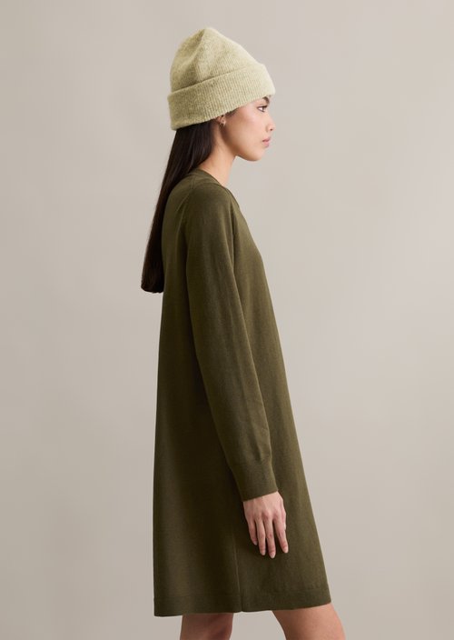 Relaxed knit dress — Dark Green Melange