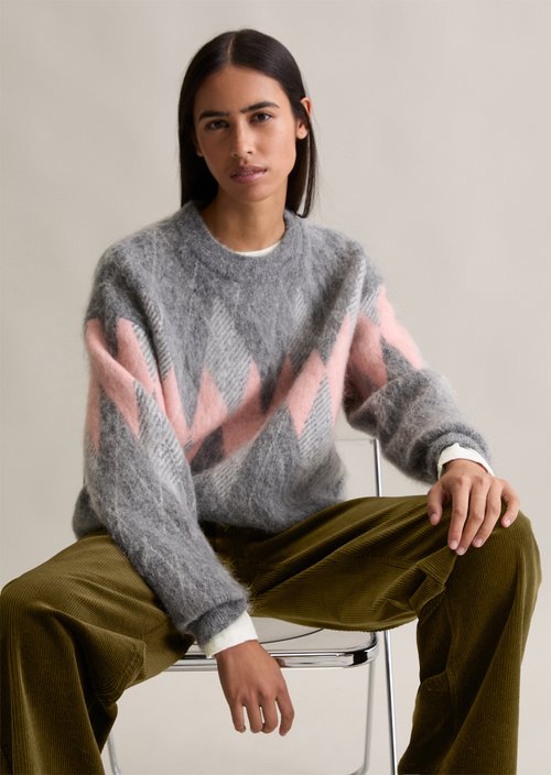 Relaxed knit sweater — Medium Grey