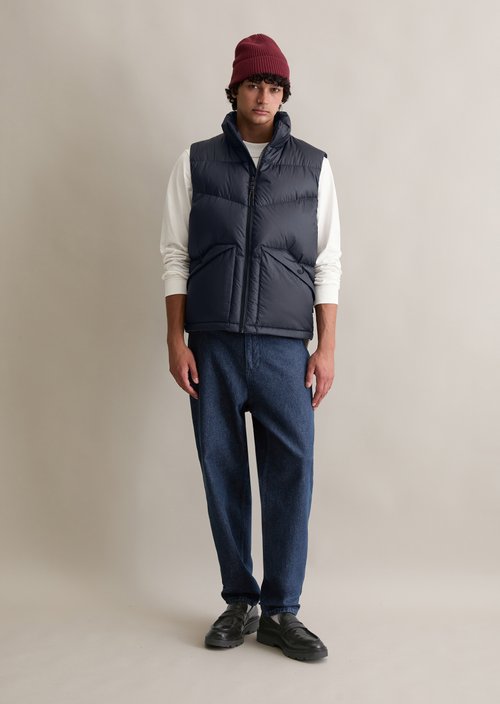 Regular puffer down vest — Blue Depths