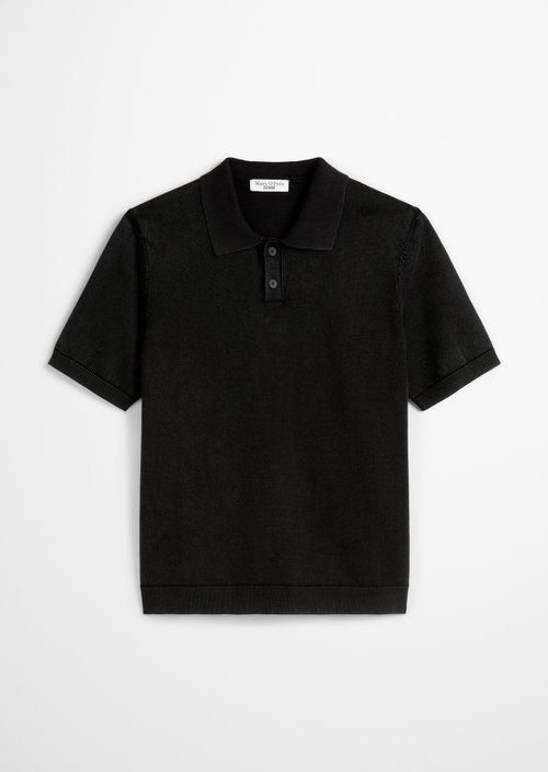 Relaxed knit polo shirt — Black