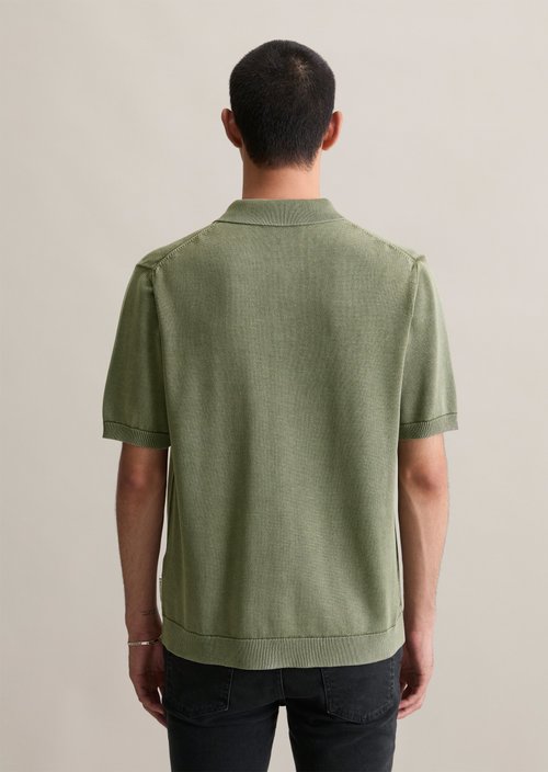 Relaxed knit polo shirt — Oak Ash