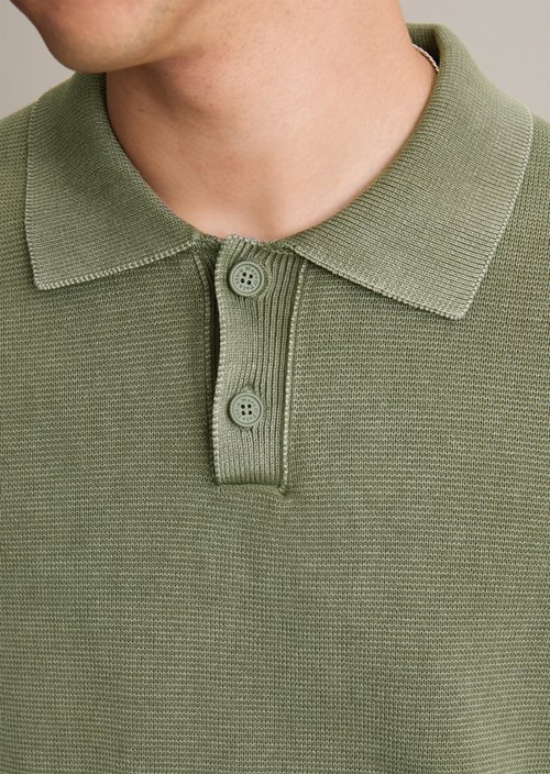 Relaxed knit polo shirt — Oak Ash
