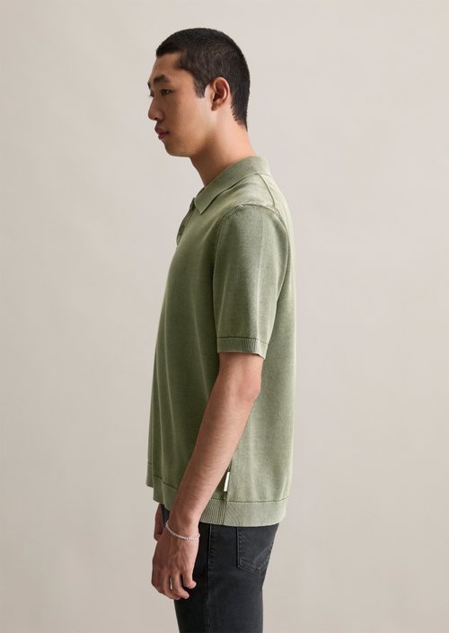 Relaxed knit polo shirt — Oak Ash
