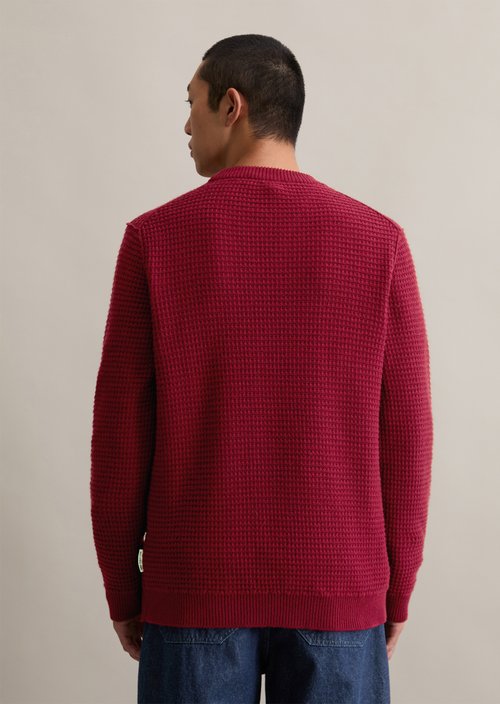 Wool sweater relaxed — Deep Burgundy (alternate view)