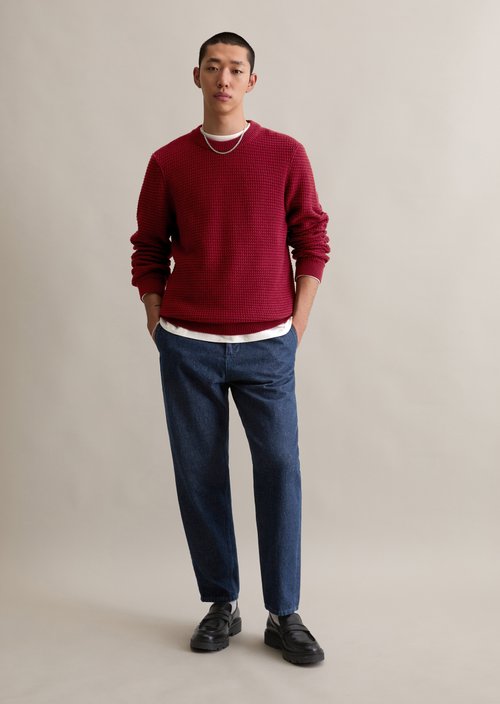 Wool sweater relaxed — Deep Burgundy