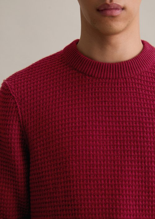 Wool sweater relaxed — Deep Burgundy