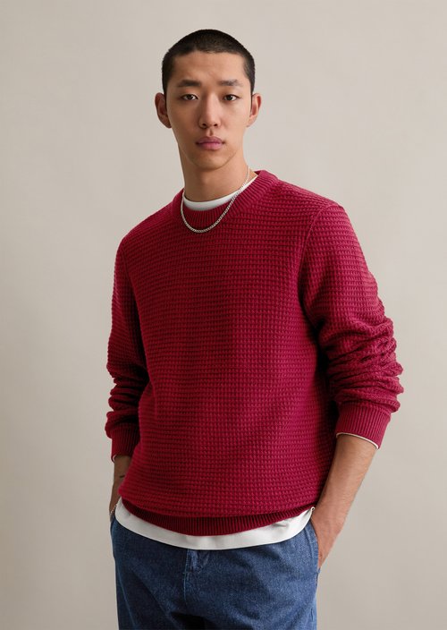 Wool sweater relaxed — Deep Burgundy