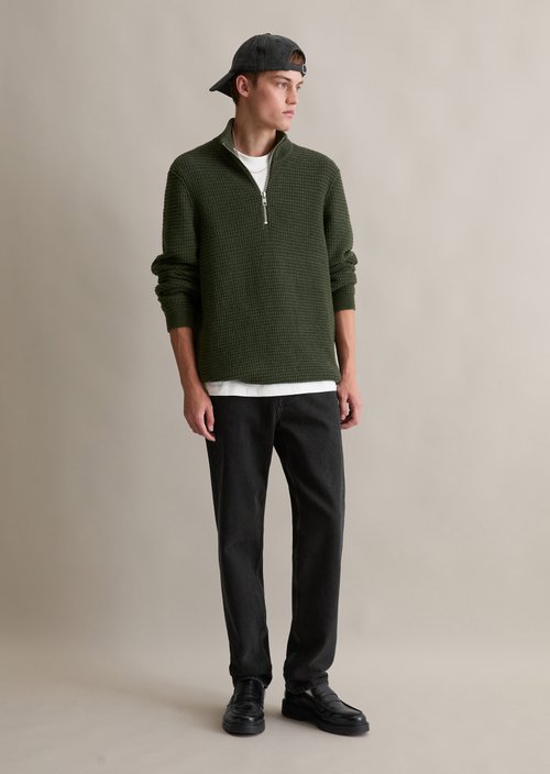 Relaxed knit troyer — Pineneedle