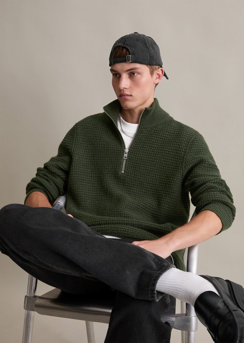 Relaxed knit troyer — Pineneedle