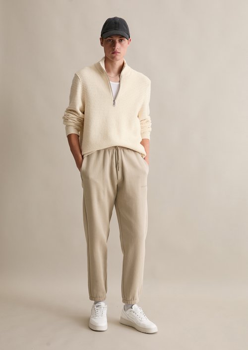 Relaxed knit troyer — White Blush