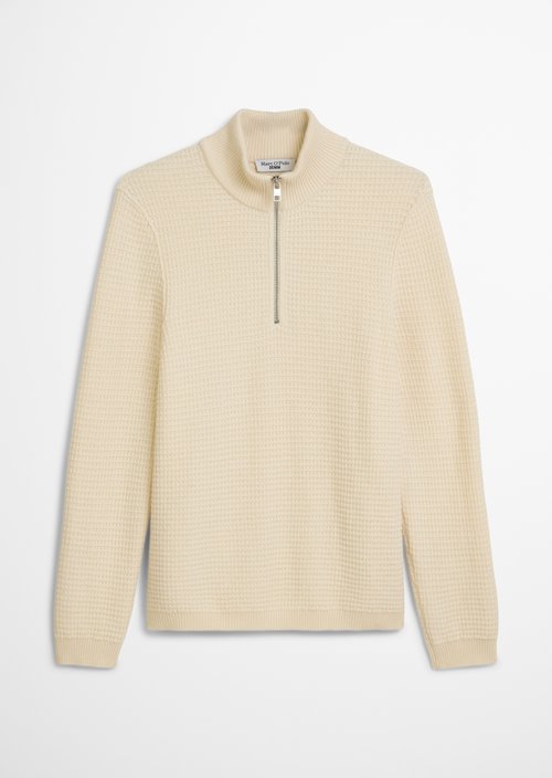 Relaxed knit troyer — White Blush