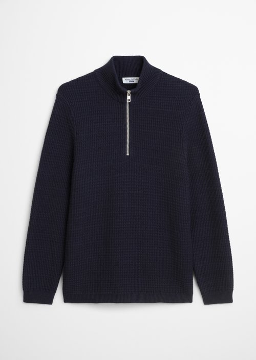 Relaxed knit troyer — Blue Depths