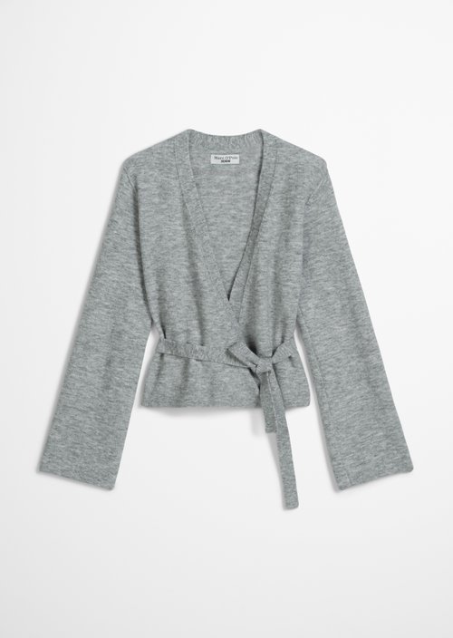 Wrap cardigan loose — Stone Melange