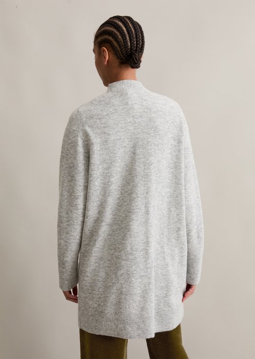 Long cardigan loose — Stone Melange