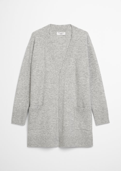 Long cardigan loose — Stone Melange