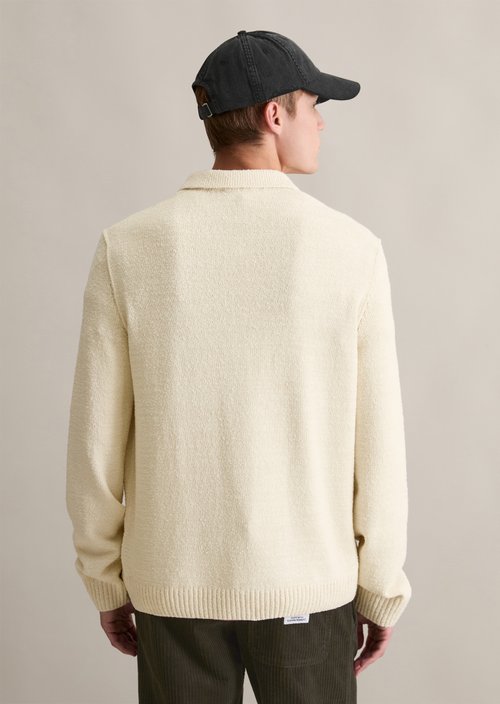 Bouclé knit sweater relaxed — White Blush