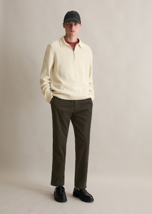 Bouclé knit sweater relaxed — White Blush