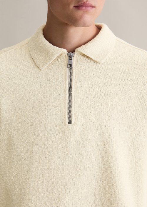 Bouclé knit sweater relaxed — White Blush