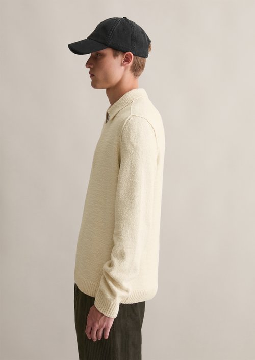 Bouclé knit sweater relaxed — White Blush