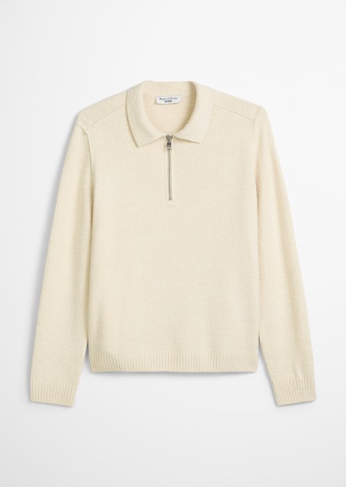 Bouclé knit sweater relaxed — White Blush