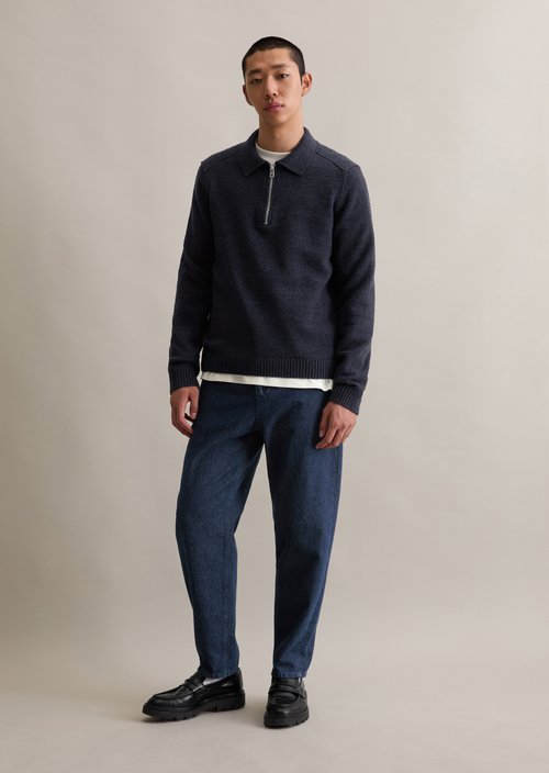 Bouclé knit sweater relaxed — Blue Depths