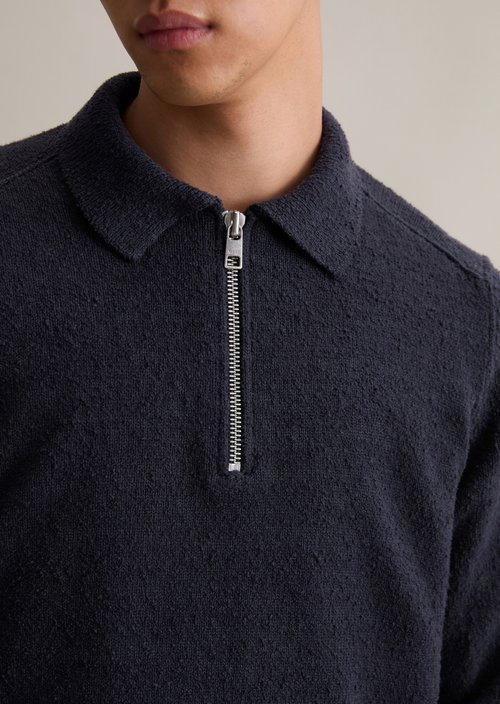 Bouclé knit sweater relaxed — Blue Depths