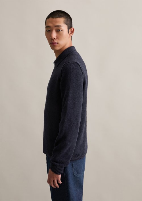 Bouclé knit sweater relaxed — Blue Depths