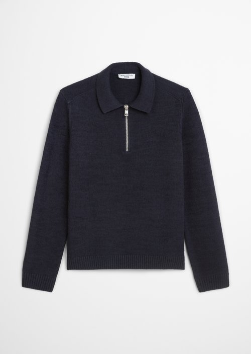 Bouclé knit sweater relaxed — Blue Depths