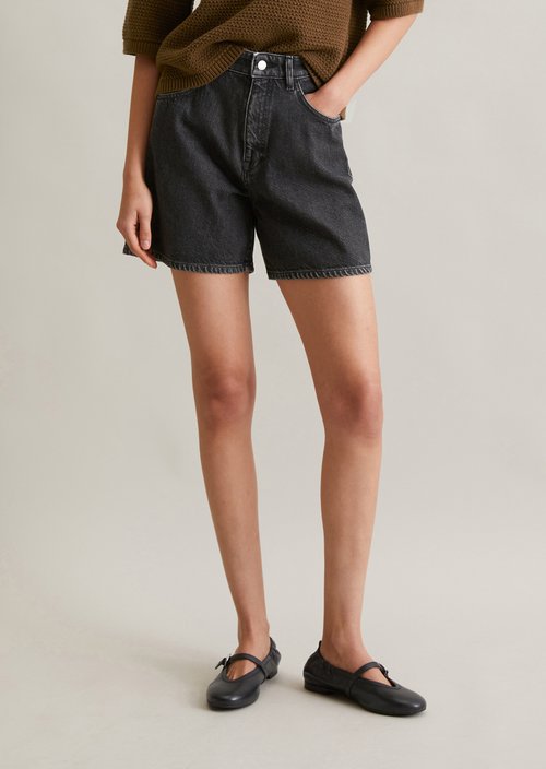 Jeans shorts model Filda relaxed — Dark Grey