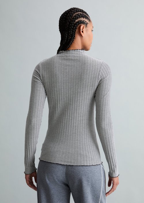 Ribbed longsleeve slim — Dark Blue