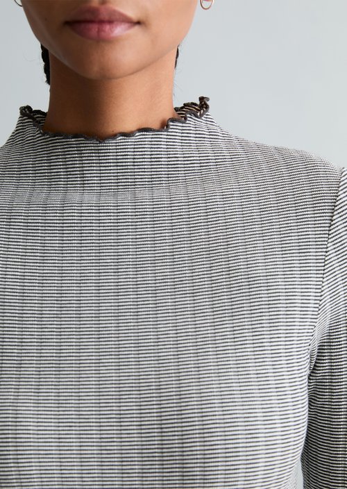 Ribbed longsleeve slim — Dark Blue