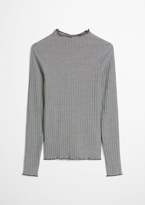 Ribbed longsleeve slim — Dark Blue