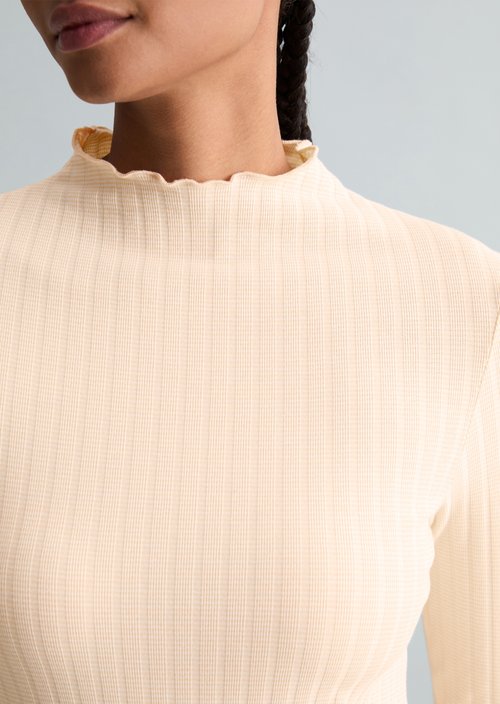 Ribbed longsleeve slim — Light Orange