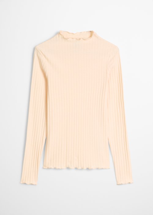 Ribbed longsleeve slim — Light Orange