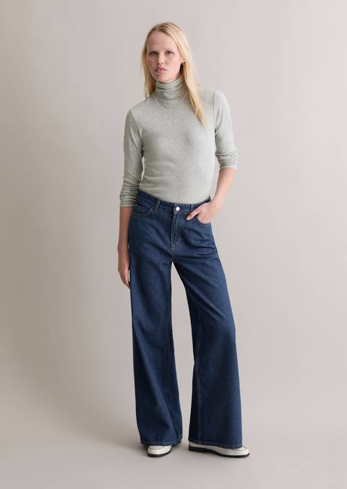 Jeans Model Anjo wide Dark Blue in Frontalansicht