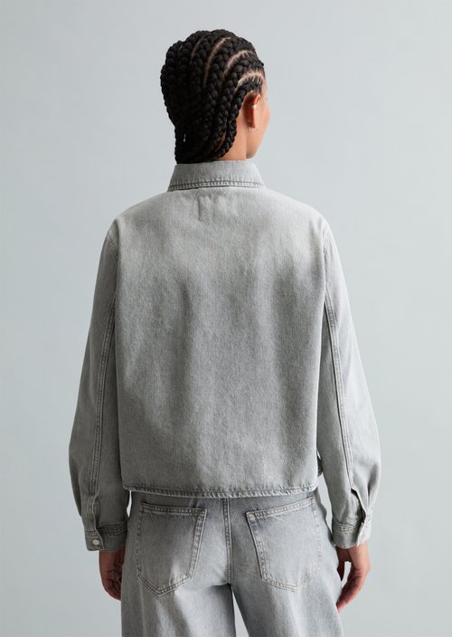 Relaxed denim shirt — Light Grey (alternate view)
