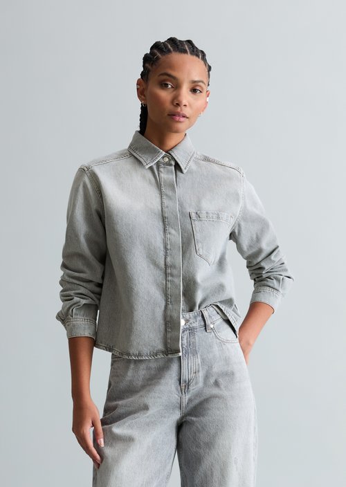 Relaxed denim shirt — Light Grey